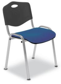 Nowy Styl Siège visiteur ISO avec dossier en plastique, assise tissu (100 % polyester), bleu foncé