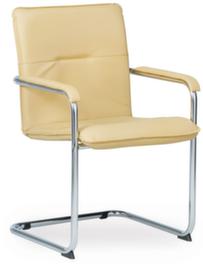 Nowy Styl Fauteuil luge pour visiteurs Rumba, assise similicuir, beige soleil