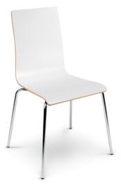 Nowy Styl Chaise en bois, blanc, dossier droit