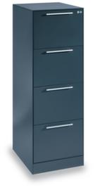 C+P Armoire pour dossiers suspendus avec poignées étrier, 4 extensions, RAL7021 gris noir/RAL7021 gris noir