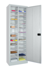 PAVOY Armoire de tri courrier Basis RAL7035, 26 compartiments, RAL7035 gris clair/RAL7035 gris clair