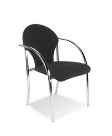 Nowy Styl Siège visiteur avec accoudoirs courbés, assise tissu (100 % polyoléfine), noir