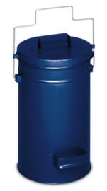 VAR Poubelle anti-feu, 25 l, RAL5010 bleu gentiane