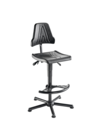 meychair Siège d'atelier haut Workster Allround W9-H-PU-FS7 avec assise PU, assise mousse PU noir, avec patins