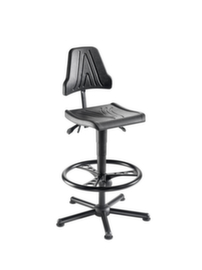 meychair Siège d'atelier haut Workster Allround W9-H-PU-FR7 avec assise PU, assise mousse PU noir, avec patins