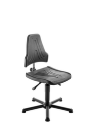 meychair Siège d'atelier ESD Workster Komplex W19-25-TG-PU ESD, assise mousse PU noir, avec patins