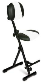 meychair Siège assis-debout Assistent Futura AF-SR avec repose-pieds et dossier, hauteur d’assise 540 - 900 mm, assise noir/blanc