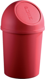 helit Poubelle « Push », 6 l, rouge