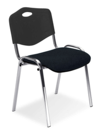 Nowy Styl Siège visiteur ISO avec dossier en plastique, assise tissu (100 % polyester), noir