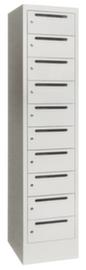 PAVOY Armoire de tri courrier Basis gris clair, 10 compartiments, RAL7035 gris clair/RAL7035 gris clair