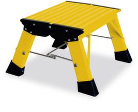 Krause Marchepied pliant PlusLine Treppy en aluminium, hauteur d’estrade 200 mm, jaune