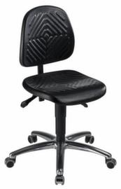 meychair Siège d'atelier pivotant Workster Allround, assise mousse PU noir, avec roulettes