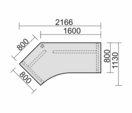 Gera Bureau d'angle Pro avec piètement en C