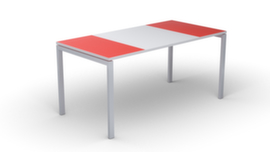 Ecrire le kitsch easyDesk en bicolore, piètement 4 pieds, largeur 1400 mm, rouge/blanc