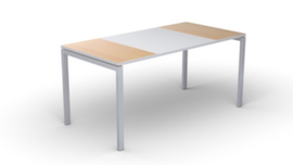 Ecrire le kitsch easyDesk en bicolore, piètement 4 pieds, largeur 1400 mm, hêtre/blanc/blanc