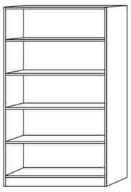 Rayonnage de bureau Sina, largeur 1000 mm, 5 HC, noyer