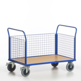 Rollcart Wagon à trois parois en grille, force 500 kg, plateau longueur x largeur 1000 x 580 mm