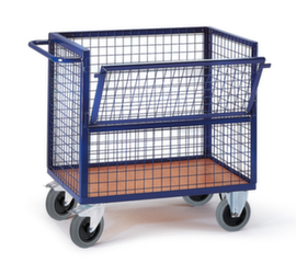 Rollcart Chariot conteneur avec parois grillagées, force 600 kg, plateau longueur x largeur 1175 x 775 mm