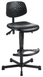 meychair Siège d'atelier Workster Komplex avec assise inclinable, assise mousse PU noir, avec patins en plastique