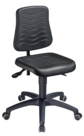 meychair Siège d'atelier pivotant Workster Allround avec assise inclinable, assise mousse PU noir, avec roulettes