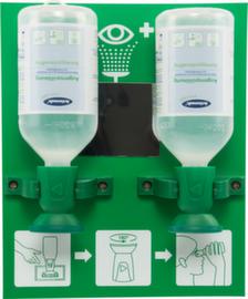 actiomedic Station de lavage des yeux avec miroir, 2 x 500 ml solution saline