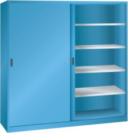 LISTA Armoire à portes coulissantes avec tablettes galvanisées