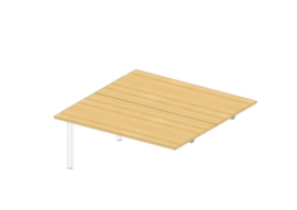 Quadrifoglio Table de rallonge Practika pour bureau Bench avec piètement 4 pieds, largeur x profondeur 1600 x 1600 mm, plaque hêtre