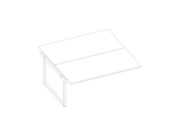 Quadrifoglio Table de rallonge Practika pour bureau Bench avec piètement à patins, largeur x profondeur 1600 x 1600 mm, plaque blanc