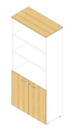 Quadrifoglio Armoire combinée Practika, 5 hauteurs des classeurs, blanc/hêtre