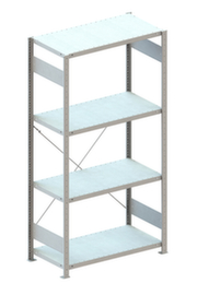 META Rack de stockage sans vis, hauteur x largeur x profondeur 2000 x 1056 x 536 mm, 4 tablettes