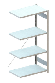 META Rack de stockage sans vis Baie de montage, hauteur x largeur x profondeur 2000 x 1006 x 636 mm, 4 tablettes