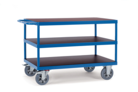 fetra Chariot de table SUPER-MULTIVARIO avec étagères antidérapantes 1000x700 mm, force 1200 kg, 3 plateaux