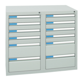 stumpf Armoire à tiroirs ES 510, 12 tiroir(s), RAL7035 gris clair/RAL7035 gris clair