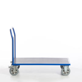 Rollcart Wagon à paroi frontale avec zone de chargement antidérapante, force 1200 kg, plateau longueur x largeur 1200 x 800 mm