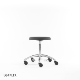 Löffler Tabouret pivotant Ergo avec piètement bombé, assise gris, roulettes