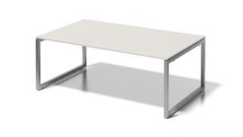 Bisley Bureau de direction et table de conférence Cito avec piètement à patins, largeur x profondeur 2000 x 1200 mm, panneau gris-blanc