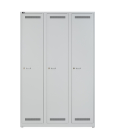 Bisley Armoire vestiaire Light gris clair avec 3 compartiments, largeur de compartiment 300 mm