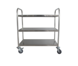 Chariot pour l'alimentaire en acier inoxydable, force 150 kg, 3 plateaux