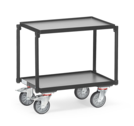 fetra Chariot à plateaux GREY EDITION pour bac norme Europe 605x405 mm, force 250 kg, 2 plateaux