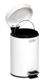 Poubelle à pédale ronde avec seau intérieur, 5 l, blanc