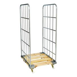 Bac sur roulettes avec plateforme en bois, force 500 kg, longueur x largeur 810 x 724 mm