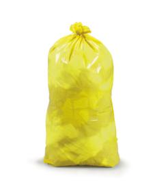 Sac poubelle indéchirable avec ruban de fermeture, 30 l, jaune