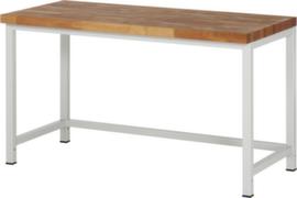 RAU établi à hauteur réglable Serie 8000 avec plateau en hêtre, RAL7035 gris clair