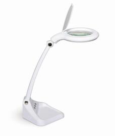 MAUL Lampe loupe à DEL avec variateur MAULiris, lumière blanc froid (blanc lumière du jour), blanc