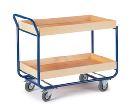 Rollcart Chariot à plateaux avec conteneurs en bois 1000x575 mm, force 150 kg, 2 plateaux