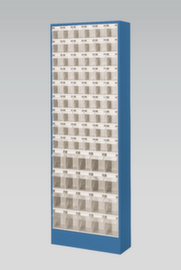 Armoire à tiroirs avec bacs repliables, 74 bacs, transparent