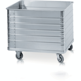 ZARGES Chariot conteneur W 170 en aluminium avec 4 parois pleines, plateau 1000 x 640 mm, capacité 415 l