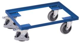 VARIOfit Chariot à bac pour bac norme Europe, force 250 kg, RAL5010 bleu gentiane