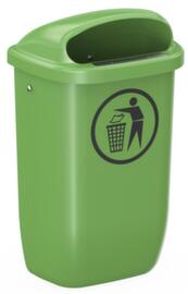 UDOB&Auml;R Poubelle Citymate pour l'ext&eacute;rieur, 50 l, pour fixation murale ou sur montants, vert