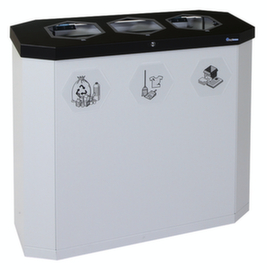 stumpf Station de collecte de matières recyclables mobile S Sixco 3 »smart«, 3 x 45 l